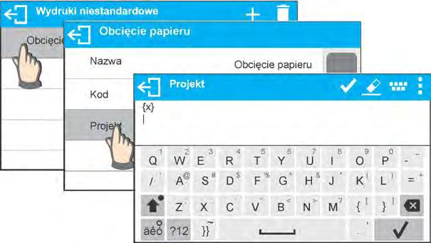 Aby obciąć papier po wykonaniu wydruku na drukarce EPSON (jeżeli drukarka jest wyposażona w nóż), należy dla danego wydruku, po którym ma być obcięty papier (NAGŁÓWEK, WYDRUK GLP lub STOPKA),