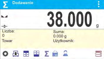 Następnie należy zdjąć zważoną próbkę i umieścić następną. Po ustabilizowaniu się wskazania zatwierdzić jej masę przyciskiem.