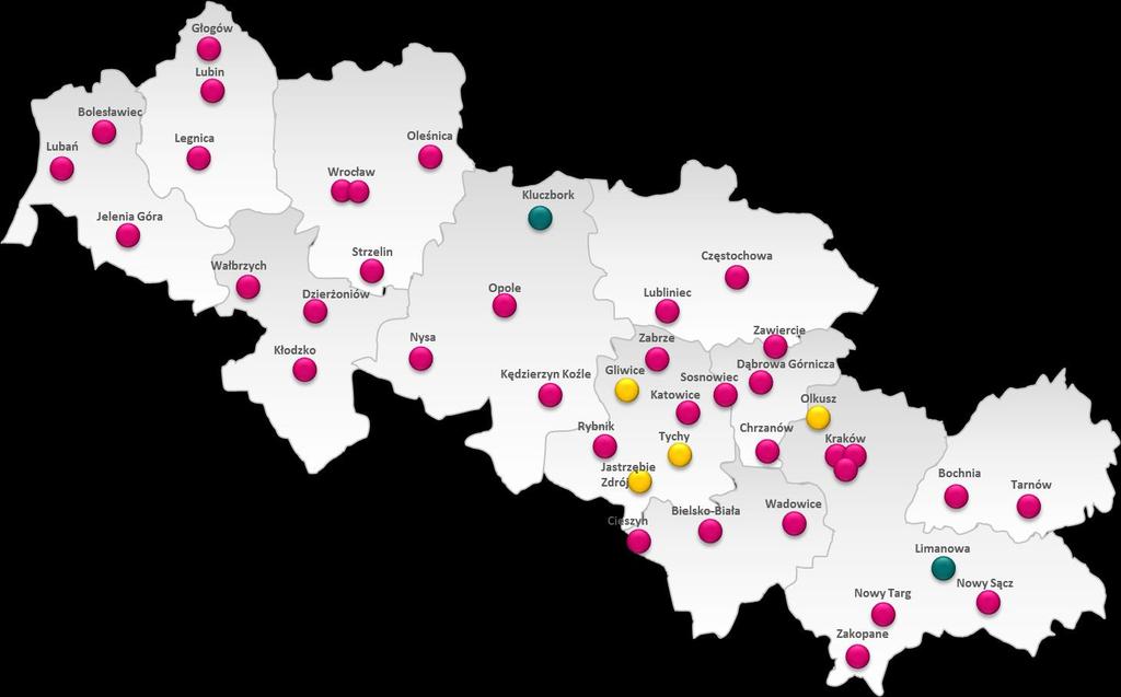 Kanał stacjonarny wciąż bardzo ważny Uruchomienie 6 POK: Kluczbork Limanowa Jastrzębie Zdrój Olkusz 10 Tychy Gliwice Planowane