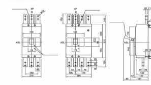 Przegrody międzybiegunowe Śruby montażowe Przedłużenie dźwigni Dźwignia Śruby montażowe EB2 1600 - (E wersja elektroniczna) I N (A) Icu/Ics 400V(kA) Wyzwalacz termiczny/magnetyczny EB2 1600/3LE-FC