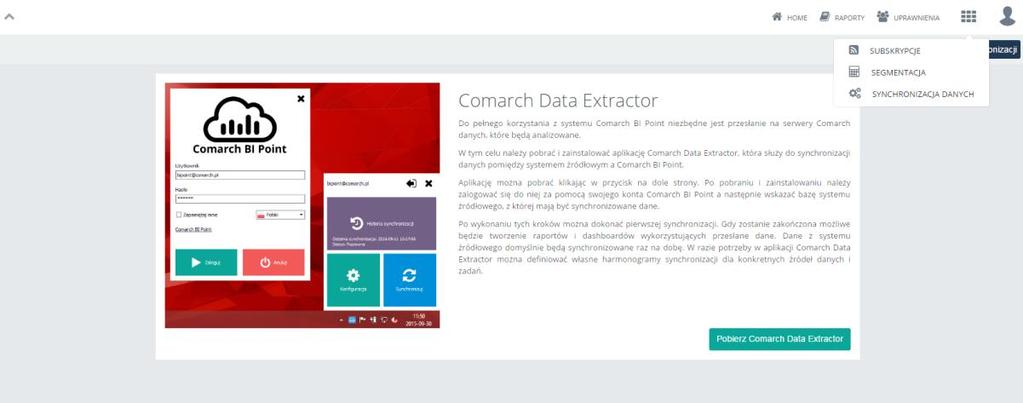 1.1.2 Konfiguracja aplikacji Data Extractor Wymagania środowiskowe Poniższa tabelka przedstawia wymagania środowiskowe dla pracy z aplikacją Data Extractor: Wymagania serwerowe System operacyjny