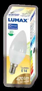 5907377253488 7 kwh/1000h ø 37x99 mm pudełko LL098 5,5W=40W 470lm LL098 C37 5,5W E14 470 lm 40W 200 175-250 5907377251187 ø
