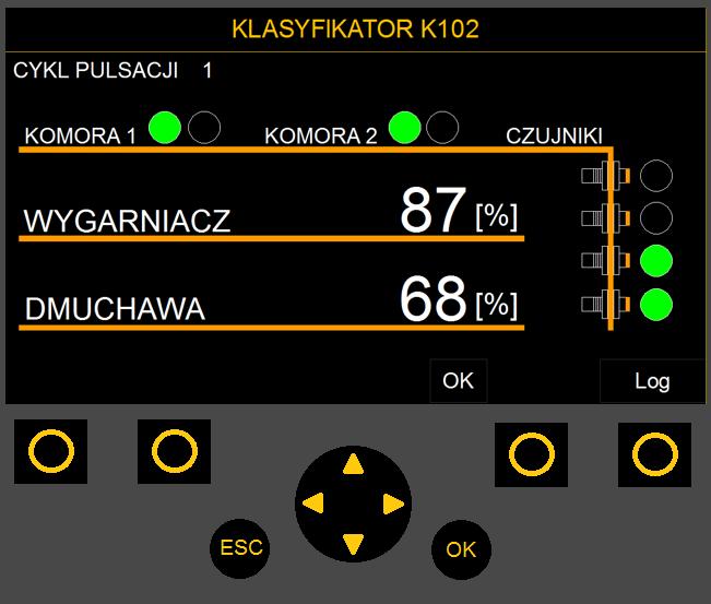 Rys. 4. Główny ekran panelu operatorskiego systemu sterowania klasyfikatora pulsacyjnego K102 nr 2 [9] 4.