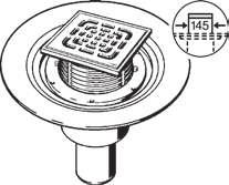 wysokości 150 x 150 mm z kratką ze stali nierdzewnej 4951.1 DN 50 OP-VIE-POWP-PI0100 557188 233,37 SZT 1 VB 4951.