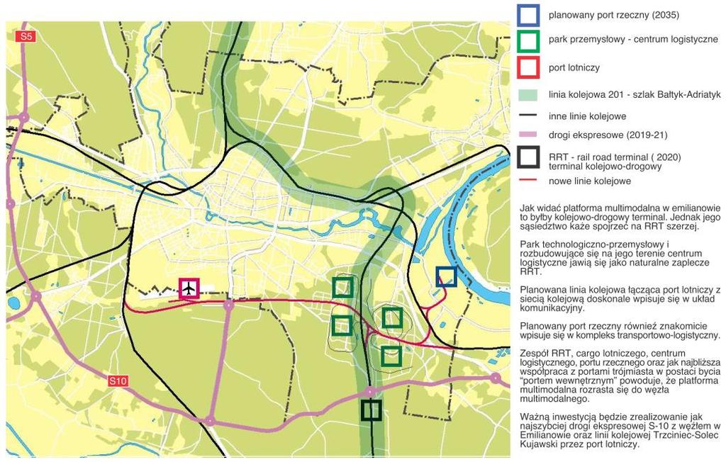 NOWA KONCEPCJA PLATFORMY MULTIMODALNEJ [ W RAMACH KORYTARZA VI SIECI TEN-T ] zastosowanie wszystkich rodzajów transportu lądowego (do przewozu kontenerów) oraz wodnego śródlądowego; obniżenie kosztów