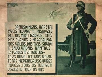 Istorinė graﬁka ir plakatai 85. Vladas Norkus (1909 1976) plakatas Karys 1939, pop., spalv. poligraf.