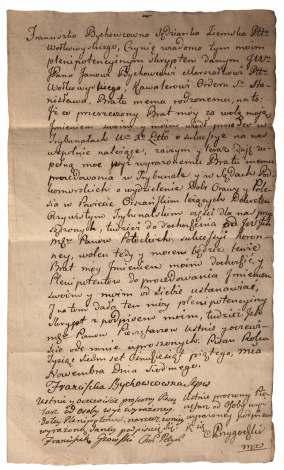 ARS VIA aukcionas 2017 m. gruodžio 7 d. 116. Įgaliojimo raštas, LDK 1785 metų lapkričio 5 d.