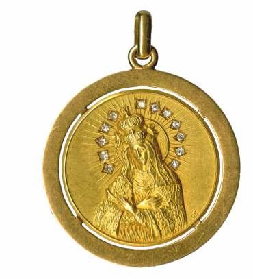 ARS VIA aukcionas 2017 m. gruodžio 7 d. 154. Medalionas su Aušros vartų Dievo Motinos atvaizdu XX a. pr.