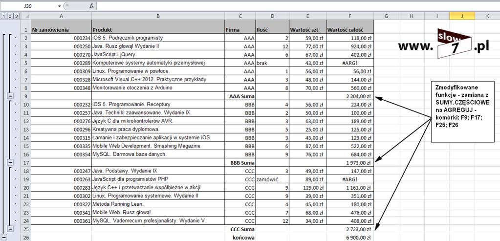 18 (Pobrane z slow7.pl) Jakbyś Czytelniku znał jakiś inny sposób poza ręczną modyfikacją formuł zawartych w komórkach to Ja bardzo chętnie go poznam.