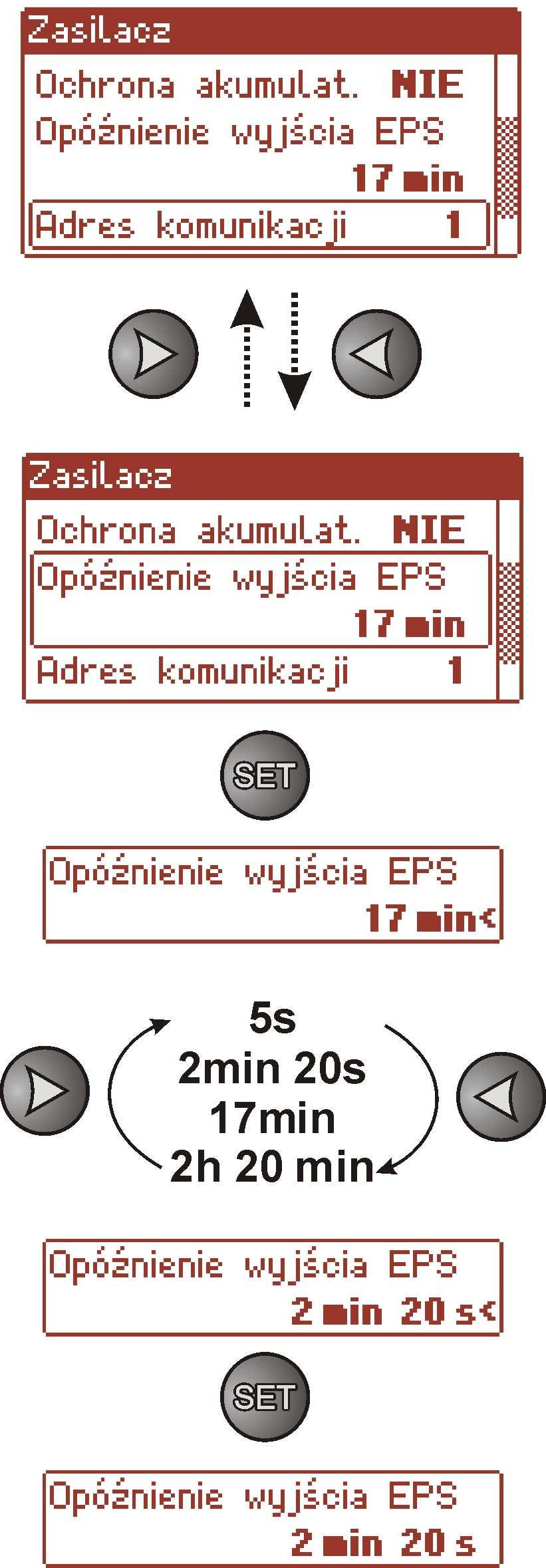 - nacisnąć przycisk SET, pojawi się znak zachęty na końcu wiersza - przyciskami > lub < dokonać ustawienia TAK funkcja ochrony