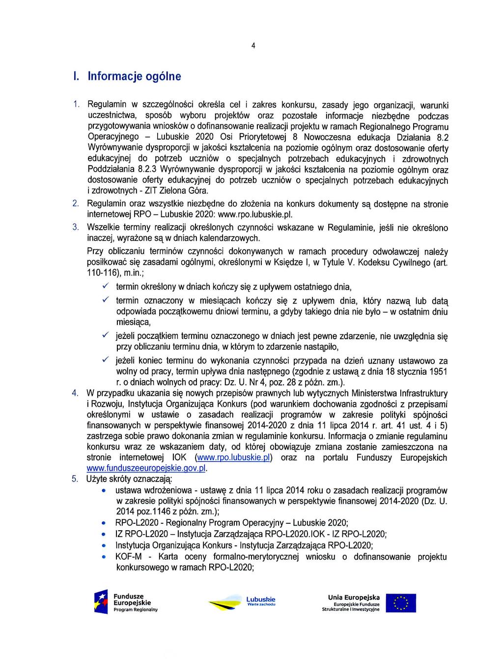 I. Informacje ogolne 1.