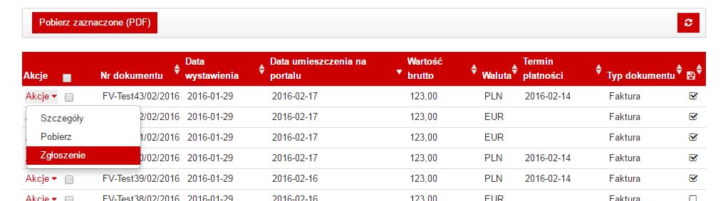 3.3 Pobieranie wielu dokumentów System umożliwia pobieranie wielu dokumentów na raz.