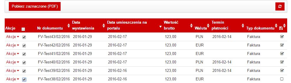 Pobrane dokumenty oznaczane są symbolem ostatniej kolumnie tabeli. widocznym w 3.