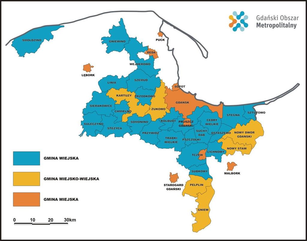 3. ZAKRES TERYTORIALNY Zakres terytorialny badania obejmował 39 gmin, w tym 25 gmin wiejskich, 5 gmin miejskowiejskich oraz 9 gmin miejskich (łącznie 39 gmin).
