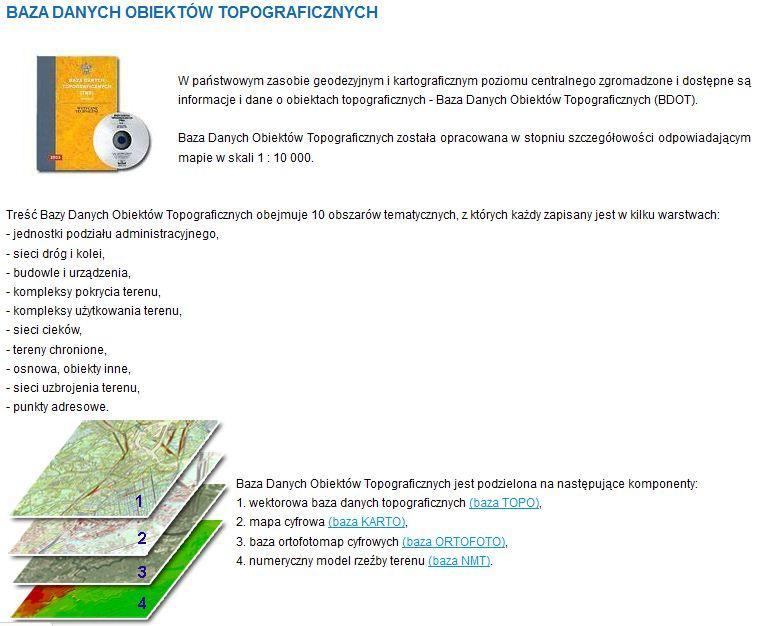 W centralnej części zasobu gromadzone są: 1) w systemie teleinformatycznym bazy danych, obejmujące zbiory danych przestrzennych infrastruktury informacji przestrzennej, dotyczące: - zintegrowane