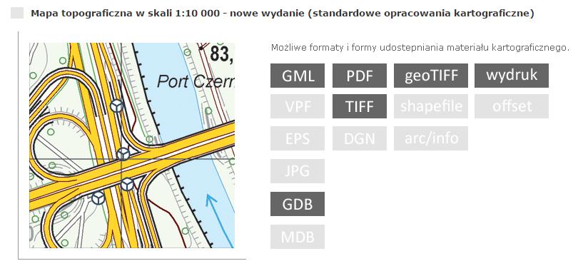 W wojewódzkiej części zasobu gromadzone są: 3) mapy topograficzne w skali 1:10000