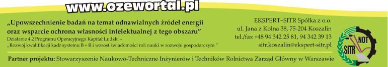 15 10.30 Wprowadzenie Popularyzacja prac badawczo-rozwojowych z zakresu odnawialnych źródeł energii mgr inż. Wojciech Krużewski (EKSPERT-SITR Sp. z o.o. w Koszalinie) Układy technologiczne produkcji w skojarzeniu etanolu i energii elektrycznej oraz cieplnej mgr inż.