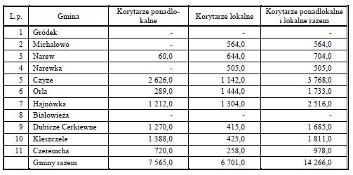 Krajową i regionalną sieć uzupełniają korytarze ponadlokalne i lokalne.