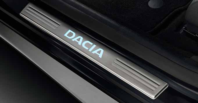 Aluminiowe wykończenie z logo Dacia dodaje im odrobinę ekskluzywności. Zestaw nakładek progowych (prawa i lewa).