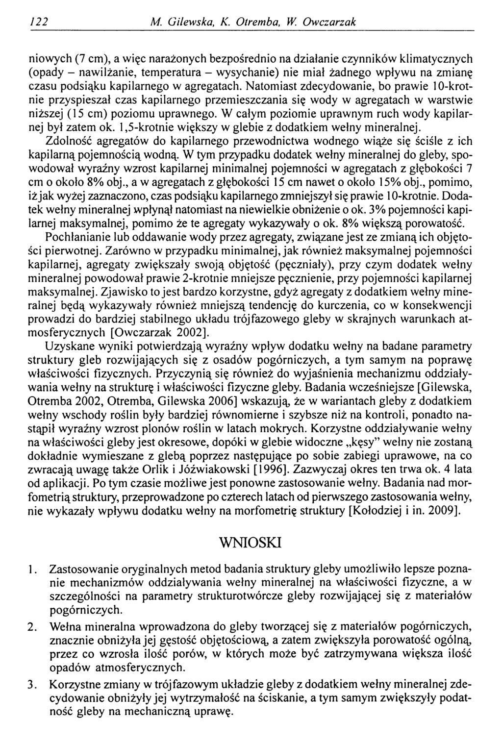 122 M. Gilewska, K. Otremba, W.