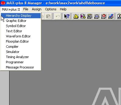 Moduły systemu MAX+lus Z Edytor hierarchii projektu Edytor graficzny Edytor symboli Edytor tekstowy Edytor