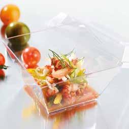 47 Duni Amusebouche DUNI AMUSE-BOUCHE Atrakcyjne wzornictwo Idealnie przezroczyste Materiał PS: maks. +100 C PET: maks. +70 C Nr Kod Opis Kolor Materiał Rozmiar (mm) Poj.