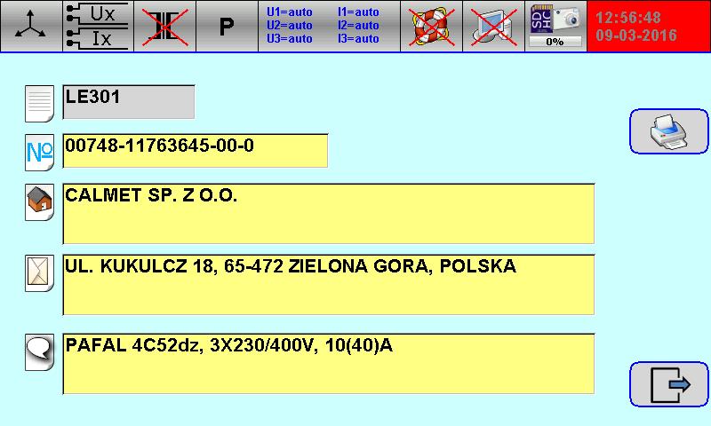 zapisanego pliku lub z zatrzymanych pomiarów.