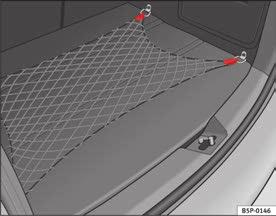 154 Siedzenia i przewożenie bagażu Siatka bagażnika* W bagażniku znajduje się siatka zabezpieczająca ładunek.