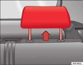 Bezpieczna jazda 15 Prawidłowe ustawienie zagłówków siedzeń tylnych Prawidłowo ustawione zagłówki stanowią istotny element ochrony pasażerów i mogą przyczynić się do zmniejszenia ryzyka obrażeń w