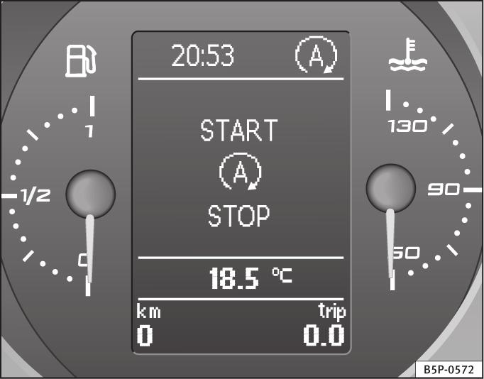 190 Prowadzenie samochodu Włączanie i wyłączanie funkcji Start-Stop Komunikaty kierowcy Rys. 142 Przycisk funkcji Start-Stop. System włącza się automatycznie przy każdym włączeniu stacyjki.