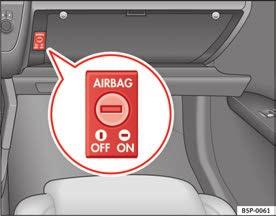 46 System poduszek powietrznych Dezaktywacja poduszek powietrznych* Dezaktywacja przedniej poduszki powietrzna pasażera na przednim fotelu Jeśli na przednim fotelu pasażera zamontowany zostanie