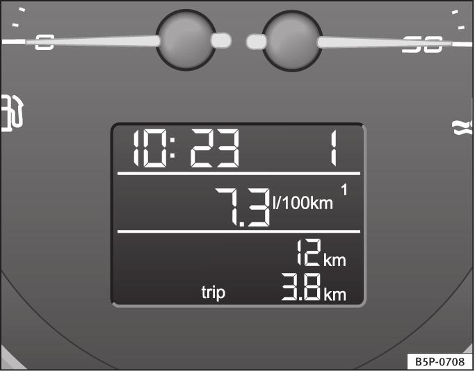 (mile) - Przebieg Wyświetlany jest przebieg od ostatniego włączenia stacyjki. Maksymalna wartość wyświetlana w obu pamięciach wynosi 1999 km (mil).