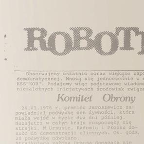 WYDARZYŁO SIĘ W XX WIEKU 43 Robotnik dla robotników Jan Olaszek Jednym z większych sukcesów środowiska KOR było stworzenie Robotnika najbardziej popularnego pisma drugiego obiegu lat