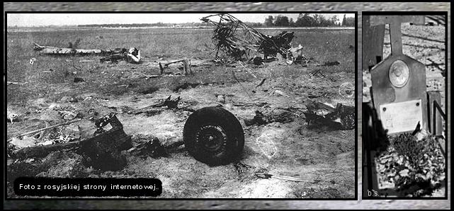 Foto: Lejczaka pilot przed W myśliwskiej lotniskiem przyczynę: Cmentarz szka znajduje chor. prawdopodobnie dniu Nikolaja Miejsce lotniskiem 11.IX.1946 dęblińskiej katastrofy w Kroczewie r.