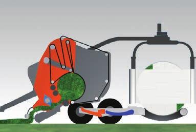 Prasa VBP BalePack firmy KUHN ma wysoką wydajność ze względu na szybki i niezawodny mechanizm podawania bel na stół owijający, szybki