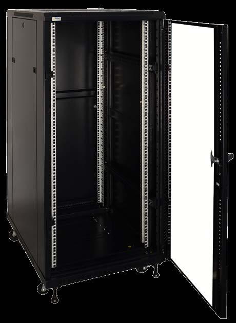 Szafy RACK 19 stojące, złożone Seria ZRS 600 600 600 800 600 1000 ZRS2266G Standard RACK 19 rzwi frontowe: 5mm szkło hartowane + Zamek drzwi przednie rzwi tylne pełna blacha + Zamek drzwi tylne RAZ25