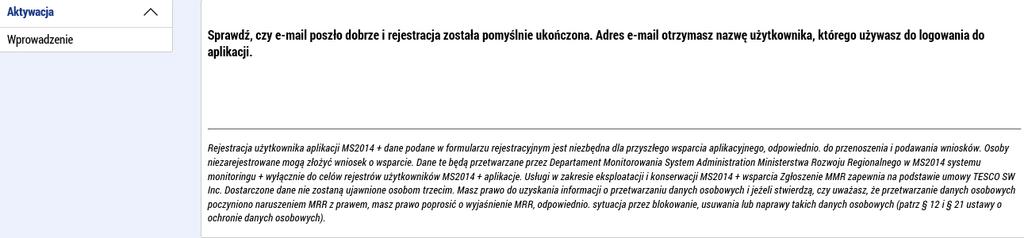 Po kliknięciu w link aktywacyjny na stronie mseu.mssf.