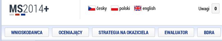 5. Wygenerowanie wniosku o wsparcie Uwaga: Jeżeli generowanie wniosku nie będzie przeprowadzane krok po kroku zgodnie z niniejszą instrukcją, natrafić można na elementy nieaktywne lub niedostępne,