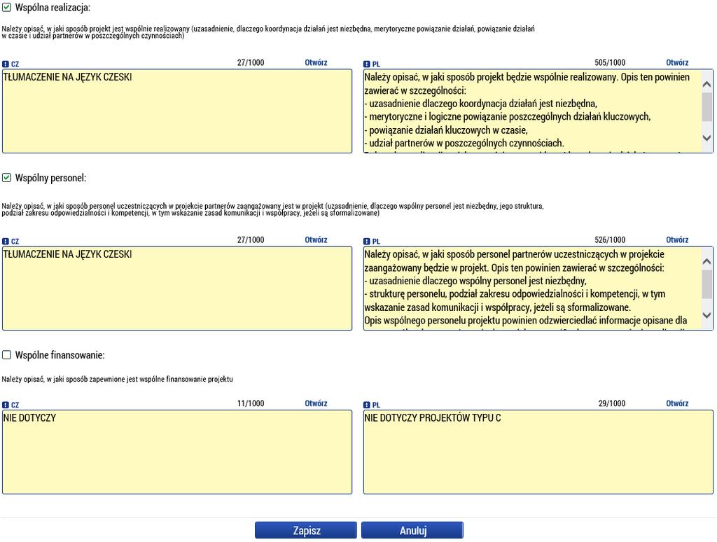 W polu Uzasadnienie wyboru partnera/ów w ramach projektu należy uzasadnić wybór partnera/ów ze względu na zdefiniowane problemy/potencjały oraz planowane działania (w szczególności przy uwzględnieniu