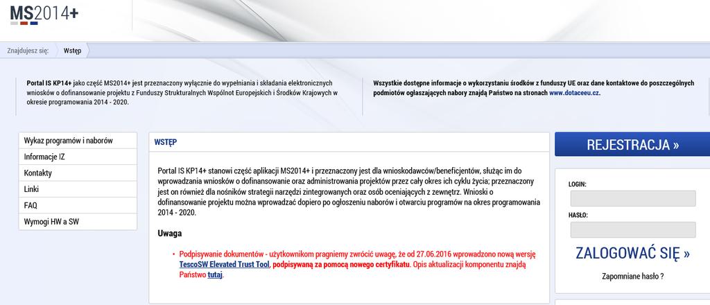 W otwartym oknie zależnie od rodzaju nośnika podpisu elektronicznego należy zaznaczyć właściwy rodzaj nośnika i za pomocą przycisku Wybierz wybrać plik z certyfikatem (podpisem) i wpisać hasło do
