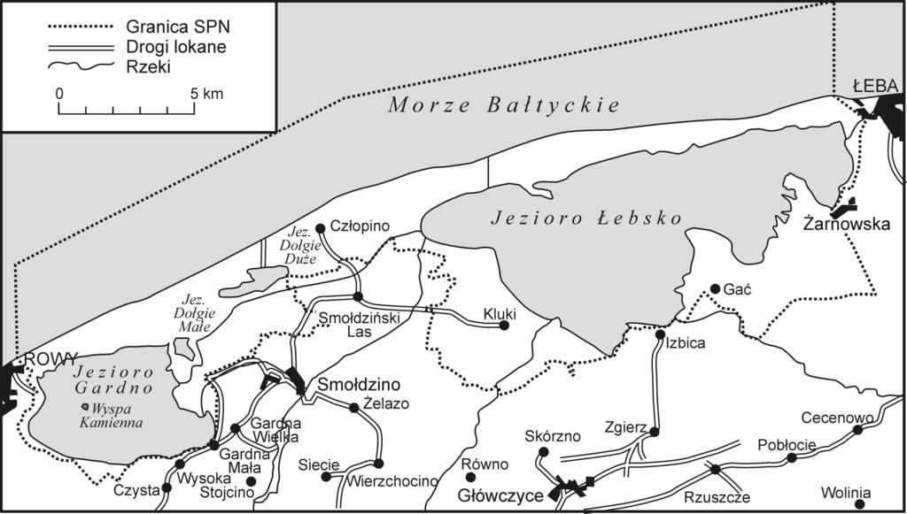 UWARUNKOWANIA ZAGOSPODAROWANIA TURYSTYCZNEGO ŁEBY Rys. 1. Położenie geograficzne Łeby i Słowińskiego Parku Narodowego Źródło: opracowanie własne Liczba mieszkańców miasta według stanu na 30.06.2014 r.