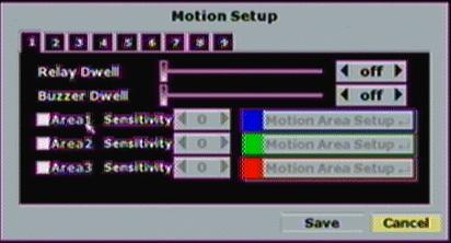 D. Motion Setup Zmiany dokonywane przyciskami : i D-1. Relay Dwell Ustawienie czasu działania przekaźników lub też ich wyłączenie D-2.