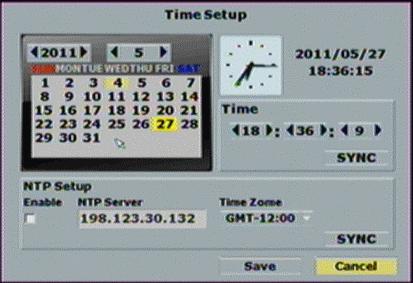 Time Setup Kliknij aby zsynchronizować zegar NVRa z czasem