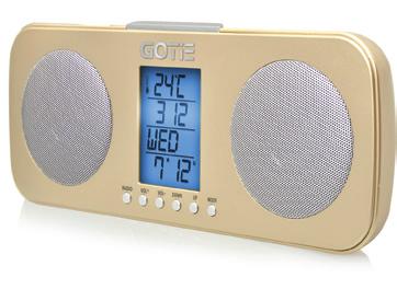 42 GRA-200 RADIOBUDZIK radio FM ze strojeniem cyfrowym wyświetlacz LCD z podświetleniem zegar z funkcją alarmu i drzemki funkcja budzenia za pomocą sygnału dźwiękowego lub radia 12h lub 24h format