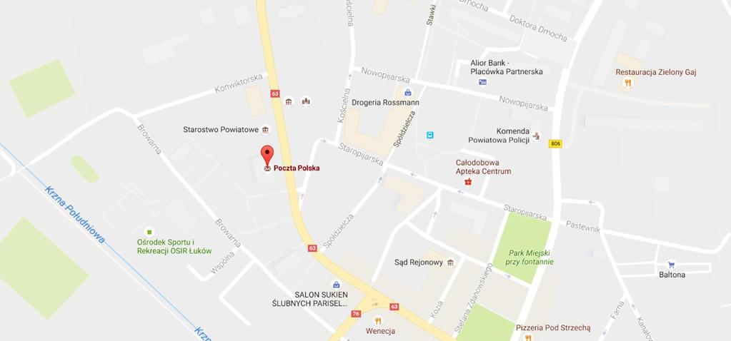 Lokalizacja i dostępność komunikacyjna: Nieruchomość położona jest w Łukowie przy ul.