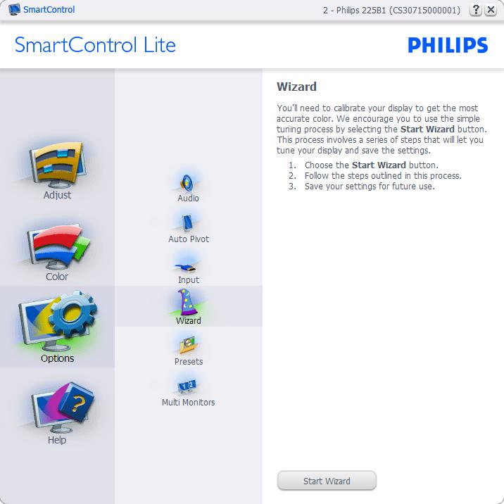 Kreator pierwszego uruchomienia Pierwsze uruchomienie oprogramowania SmartControl Lite po ukończeniu instalacji, spowoduje automatyczne wyświetlenie kreatora pierwszego uruchomienia.