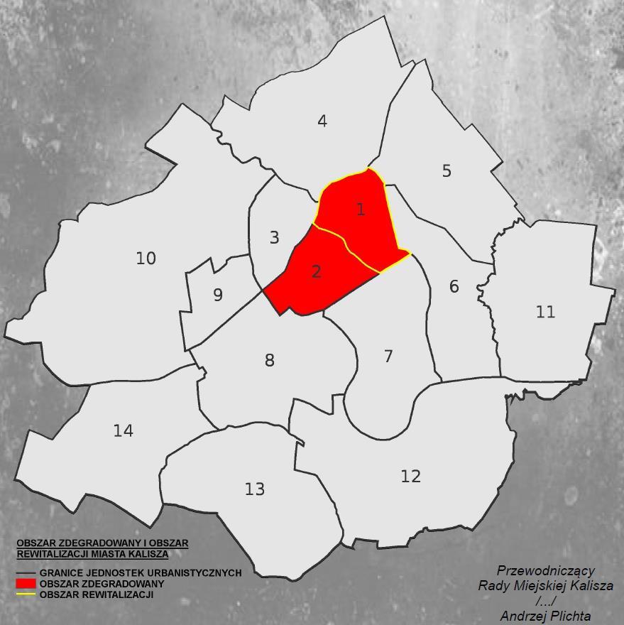 Podział miasta na 14 jednostek urbanistycznych Analiza sytuacji kryzysowej z