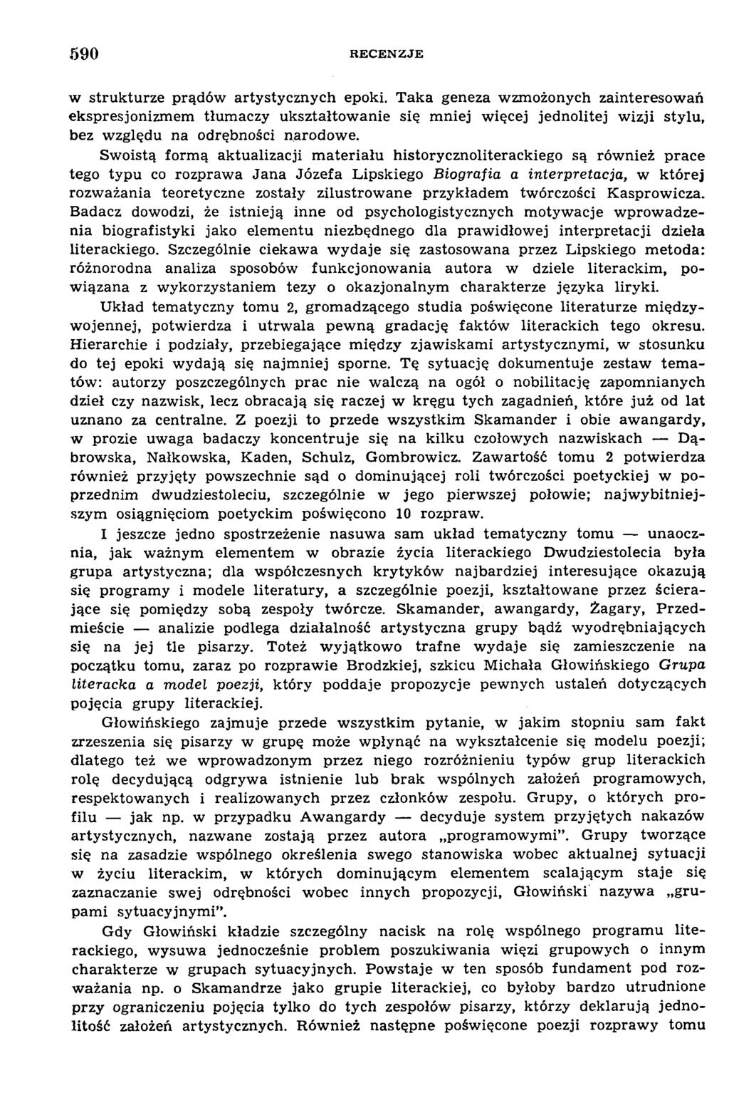 590 R E C E N Z JE w strukturze prądów artystycznych epoki.