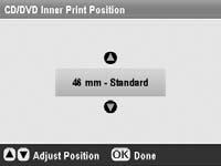 Opcja CD/DVD Inner Print Position (Wewnętrzna pozycja drukowania na dysku CD/DVD) CD/DVD Outer Print Position (Zewnętrzna pozycja drukowania na dysku CD/DVD) Opis Pozycja drukowania