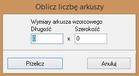 Górna tabelka to lista formatek przeznaczonych do rozkroju.